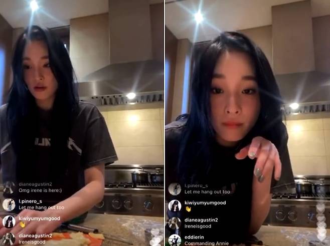 지난 23일 혼성그룹 ‘올데이 프로젝트’의 멤버로 데뷔한 애니(24·본명 문서윤)의 과거 라이브 방송. /온라인 커뮤니티 캡처