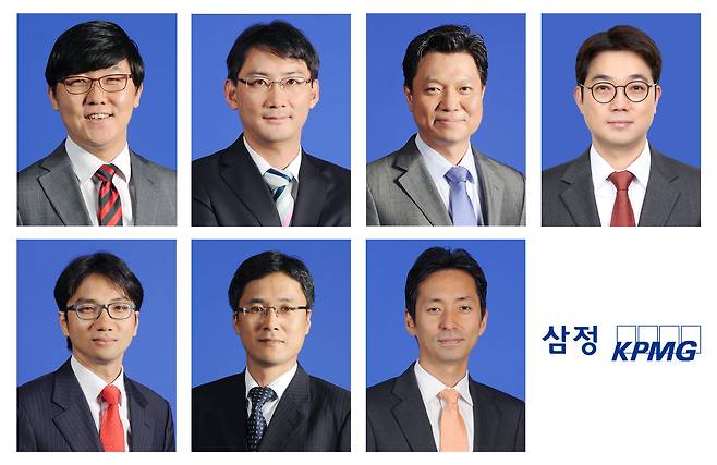 왼쪽 상단부터 김동훈 부대표, 김학주 부대표, 박철성 부대표, 원정준 부대표, 이동근 부대표, 전용기 부대표, 정윤호 부대표. /삼정KPMG 제공