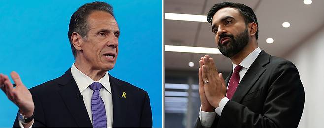 왼쪽부터 앤드류 쿠오모, 조란 맘다니. AP뉴시스