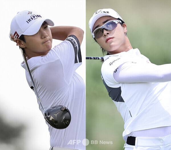 2인 1조 팀 경기인 2025년 미국여자프로골프(LPGA) 투어 다우 챔피언십에 한 팀으로 출전하는 박성현, 윤이나 프로. 사진제공=ⓒAFPBBNews = News1