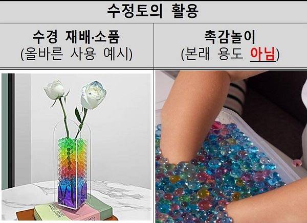 올바른 수정토 활용 예시와 올바르지 않은 예시./사진=한국소비자원