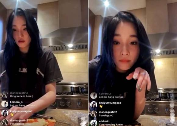 신세계 그룹 이명희 총괄회장의 외손녀이자 정유경 회장의 장녀로 최근 데뷔한 가수 애니(24·본명 문서윤)의 ‘재벌 일상’이 유출됐다. 사진은 최근 애니가 자택 추정 공간에서 진행한 유튜브 채널 라이브 방송 일부.