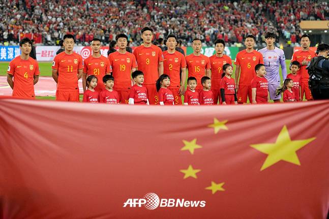 중국 축구대표팀 선수들. /AFPBBNews=뉴스1