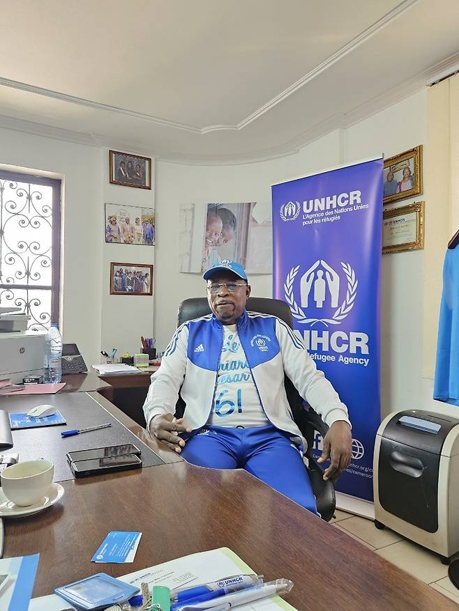 유엔난민기구(UNHCR) 카메룬대표부의 세자르 음바부 칠롬보 부대표 [촬영 노재현]