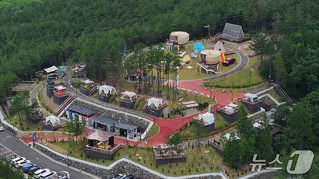 광양 구봉산 숲속야영장 전경