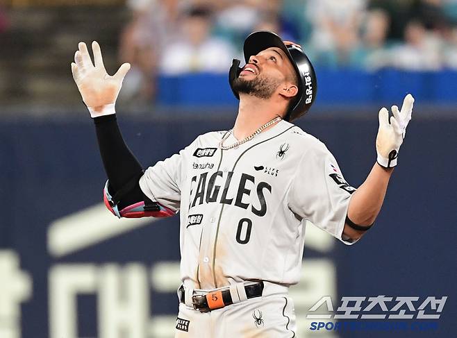 26일 대구 삼성라이온즈파크에서 열린 삼성과 한화의 경기. 8회 찬스 살리는 2루타 날린 리베라토. 대구=송정헌 기자songs@sportschosun.com/2025.06.26/