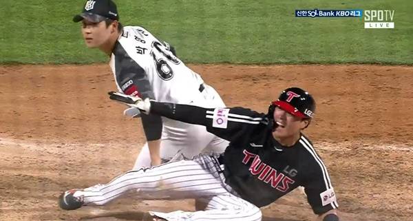 동점 득점에 성공한 천성호. ⓒSPOTV 중계화면 캡처