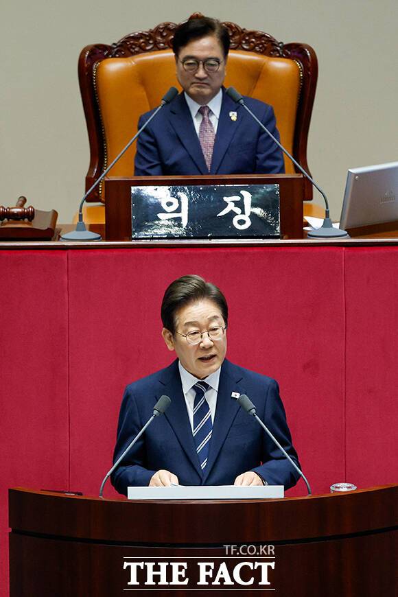 시정연설 하는 이재명 대통령.