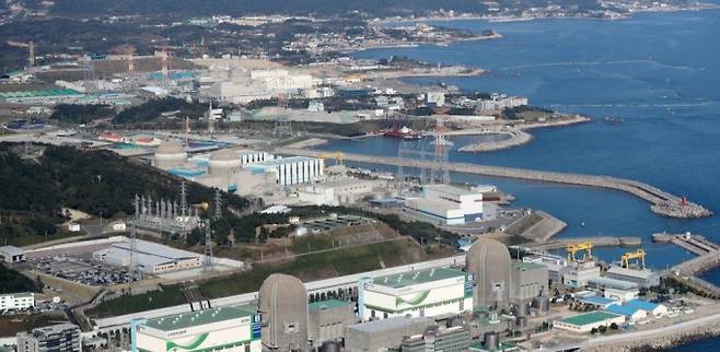 하늘에서 바라 본 고리원전. 연합뉴스 제공