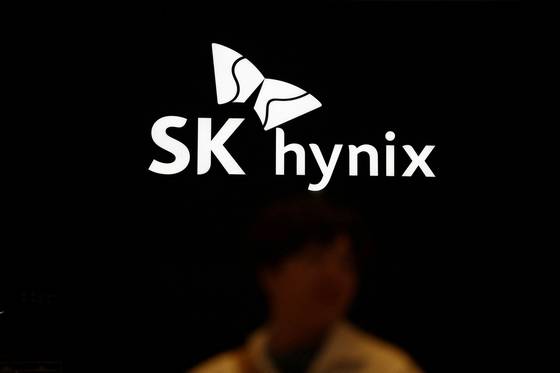 The logo of SK hynix is seen at its booth during the 26th Semiconductor Exhibition in Seoul on Oct. 23, 2024.  [REUTERS/YONHAP]