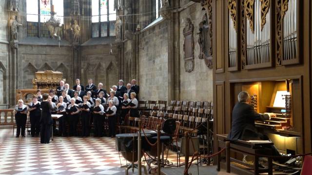요제프 하이든이 소년합창단으로 활동했던 슈테판대성당에서 합창단 공연이 진행되고 있다. 남태우 기자
