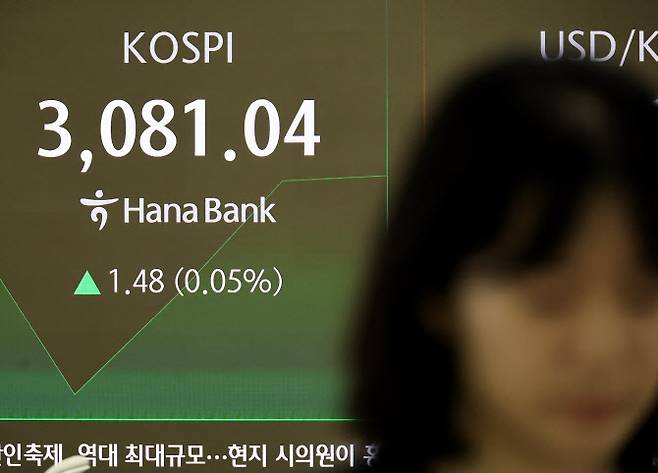 27일 서울 중구 하나은행 본점에서 직원들이 증시와 환율을 모니터하고 있다. (사진=연합뉴스)