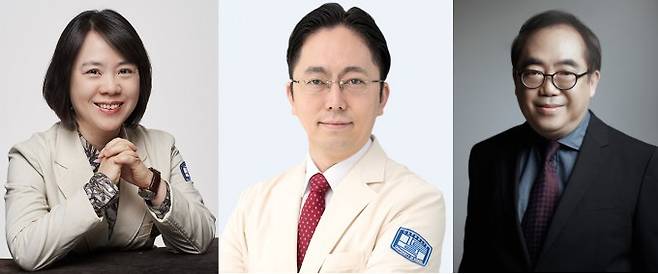 (왼쪽부터) 정정임 서울성모병원 영상의학과 교수, 윤종찬 순환기내과 교수, 안도열 서울시립대 전자전기컴퓨터공학부 석좌교수. 서울성모병원 제공.