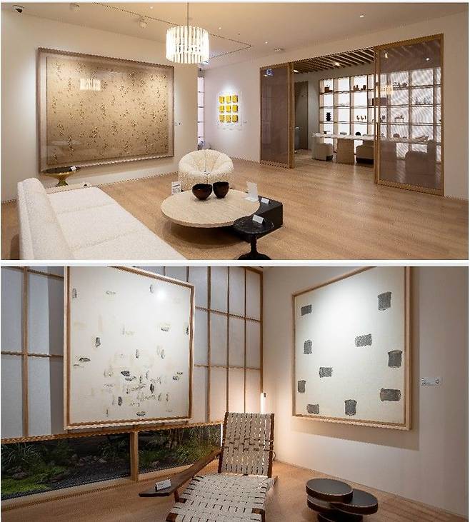 M2의 스플릿 하우스SPLIT HOUSE에서는 맑은 물방울 속에 존재의 순수성을  은 한국 현대미술의 거장  창열과 한국 추상 미술의 거장으로 매년 경매 최고액을 달성하는 작가 이우환의 작품을 만나볼 수 있다. 그뿐만 아니라 시간의 흔적을 기록 하는 이정진, 생명의 생동감을 포착한 토리 베그의 회화 작품과 실험적 에너지를 지닌 파블로 피카소의 도자 작품, 정제된 조형미를 보여주는 권영우, 이봉열, 최선희의 작품들 및 디자인 가구들이 ‘모카 무스Mocha Mousse’ 색상의 자연 스럽고도 깊이 있는 공간에 어우러지며, 편안하면서도 클래식한 마스터피스들을 마주할 수 있는 경험을 선사한다. *재판매 및 DB 금지