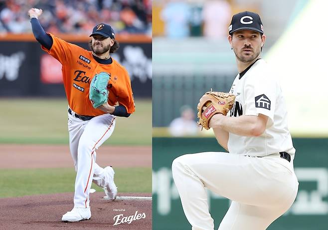 코디 폰세(왼쪽)와 드루 앤더슨. 한화 이글스·SSG 랜더스 제공