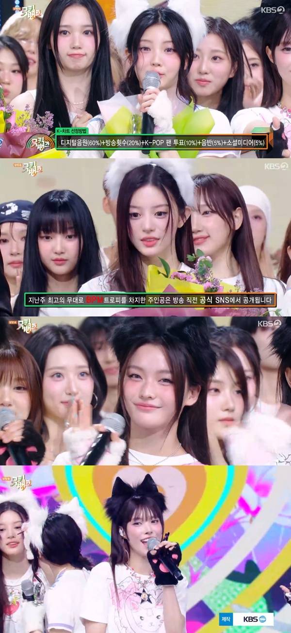 뮤직뱅크 1위 아일릿 / 사진=KBS2 캡처