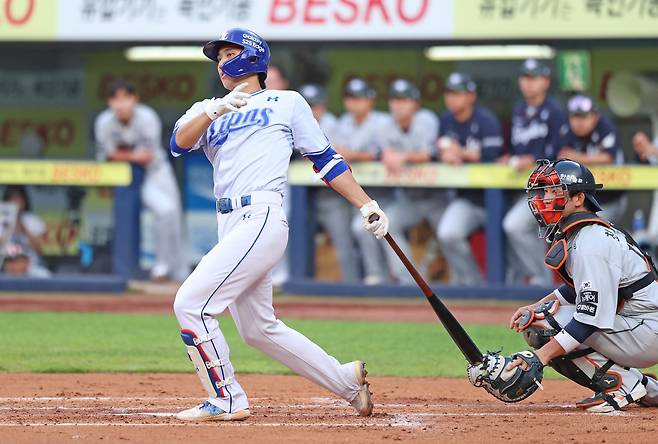 지난 26일 대구 삼성라이온즈파크에서 열린 2025 신한 SOL Bank KBO리그 삼성 라이온즈와 한화 이글스의 경기, 삼성 이재현이 멀티히트 활약을 펼쳤다. 삼성 라이온즈