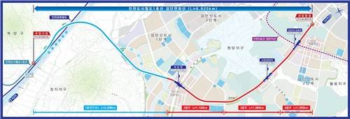 인천 1호선 검단연장선 노선도 [대광위 제공. 재판매 및 DB 금지]