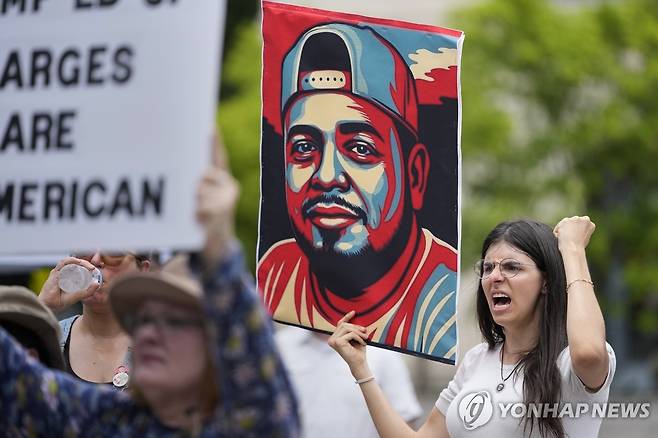 행정 실수로 추방된 아브레고 가르시아 지지 시위 [AP=연합뉴스]