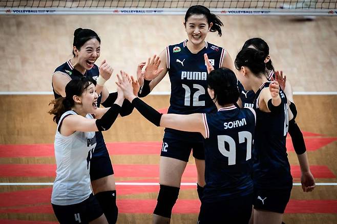 VNL에 출전한 한국 여자배구 대표팀 선수들 [FIVB 홈피 캡처. 재판매 및 DB 금지]