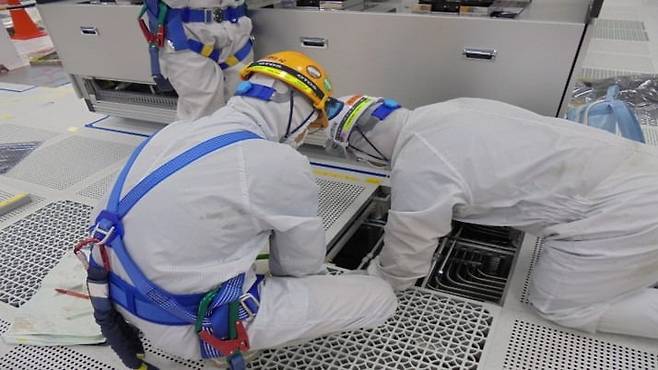 반도체 공장으로 현장 시공 나간 근로자들. 세보엠이씨 제공