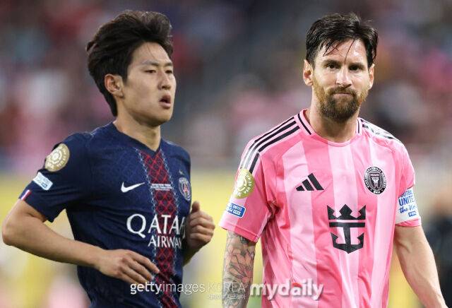 이강인(왼쪽)과 메시. /게티이미지코리아