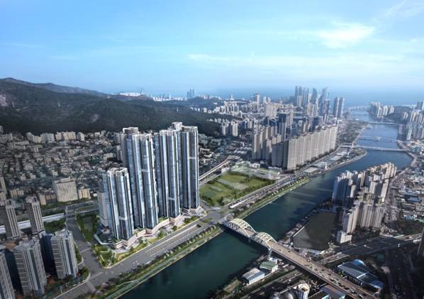 '르엘 리버파크 센텀' 광역 조감도 [롯데건설 제공. 재판매 및 DB 금지]