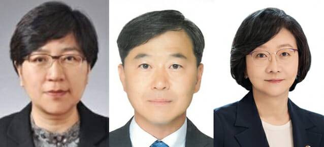 (왼쪽부터) 정은경 보건복지부 장관 후보자, 이형훈 복지부 제2차관, 오유경 식품의약품안전처장