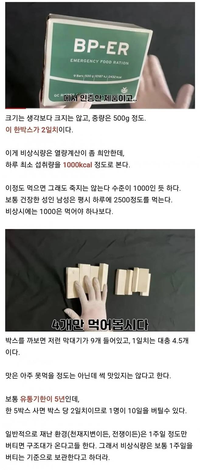 재난대비 생존음식 다이제