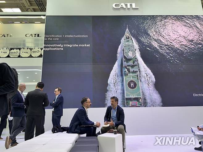 유럽 '인터솔라 2025' 전시회에 차려진 CATL 부스 [신화통신 연합뉴스 자료사진. 재판매 및 DB 금지]