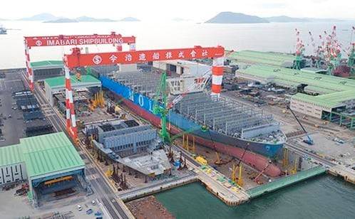 일본 최대 조선소 이마바리조선이 2017년 준공한 초대형 도크 시설. 일본 조선업계에서 대형 도크가 새로 건설된 것은 2000년 이후 17년만이었다.