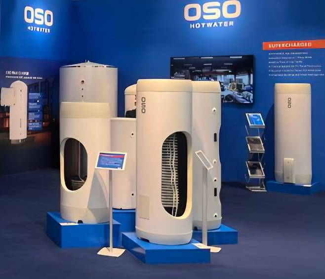 올 초 독일 프랑크푸르트에서 열린 세계 최대 규모 냉난방공조 전시회인 ‘ISH 2025’에 참가한 OSO의 부스 전경./LG전자 제공
