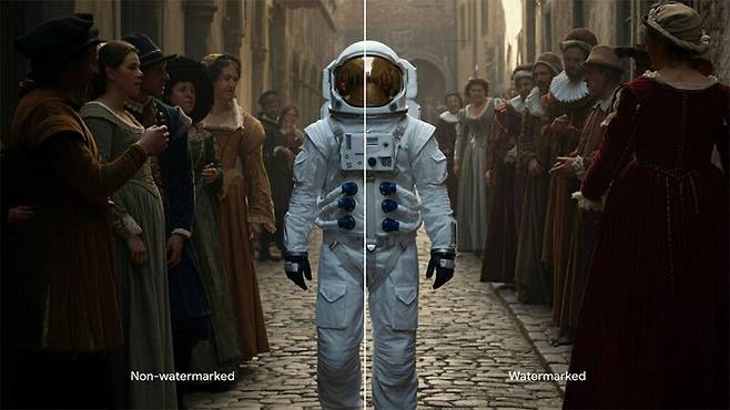 생성형 인공지능이 출력하는 콘텐츠에는 사람의 눈에는 보이지 않는 지문, 즉 생성형 워터마크가 숨어 있다. 구글 딥마인드 제공