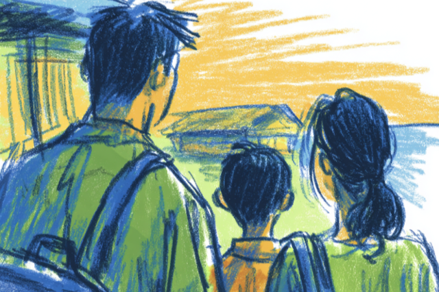 인공지능이 그린 정보현씨 가족의 모습. 그래픽=손영하 기자·미드저니