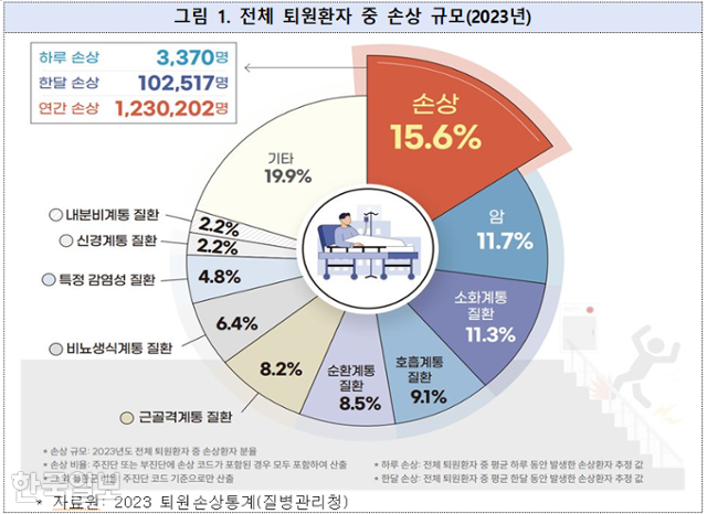 2023년 전체 입원 환자의 입원 원인. 질병관리청 제공