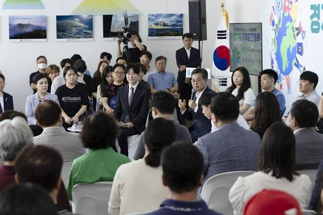 경기도 기후도민총회 출범식에서 발언하고 있는 김동연 경기도지사 모습. 경기도 제공