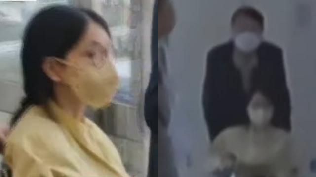 윤석열 전 대통령 부인 김건희 여사가 27일 서울아산병원에서 퇴원하고 있다. YTN 캡처