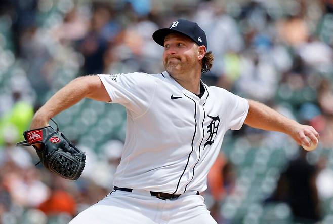 ▲ 디트로이트 타이거스 유니폼을 입고 1371일 만에 메이저리그 마운드에 오른 디트릭 엔스. ⓒ연합뉴스/AP