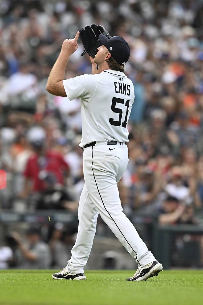 ▲ 디트로이트 타이거스 유니폼을 입고 1371일 만에 메이저리그 마운드에 오른 디트릭 엔스. ⓒ연합뉴스/AP