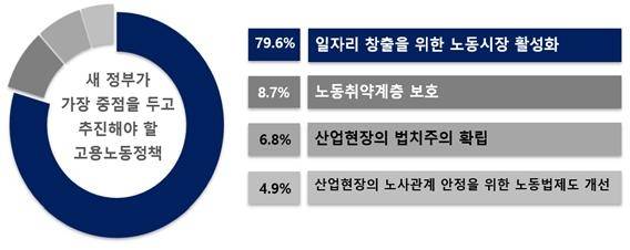 새 정부가 가장 중점을 두고 추진해야 할 고용노동정책 [한국경영자총협회 제공. 재판매 및 DB 금지]