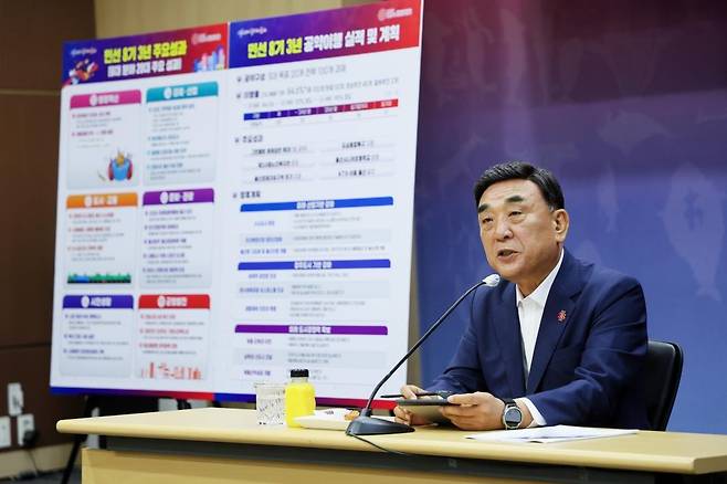 민선 8기 3주년 성과 발표하는 김두겸 울산시장 [울산시 제공. 재판매 및 DB 금지]