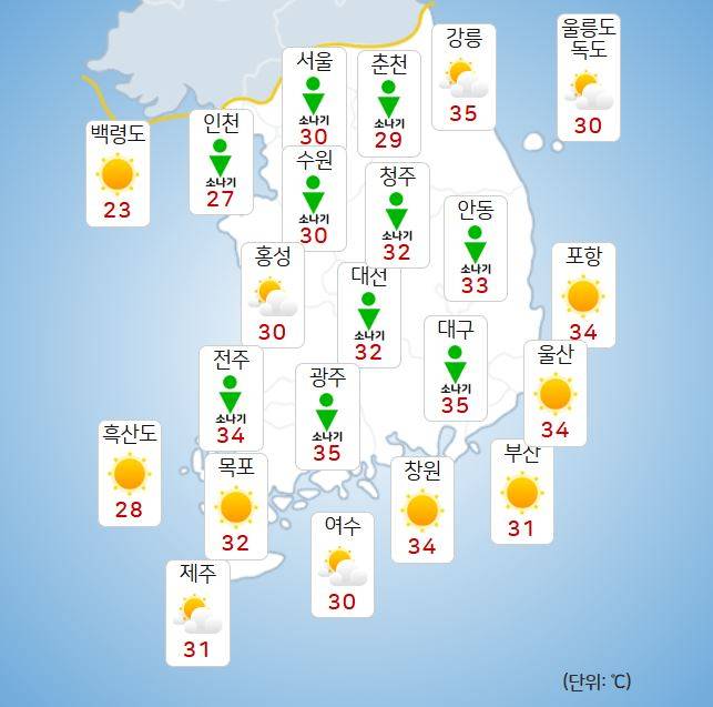 ⓒ기상청: 오늘(1일) 오후 날씨