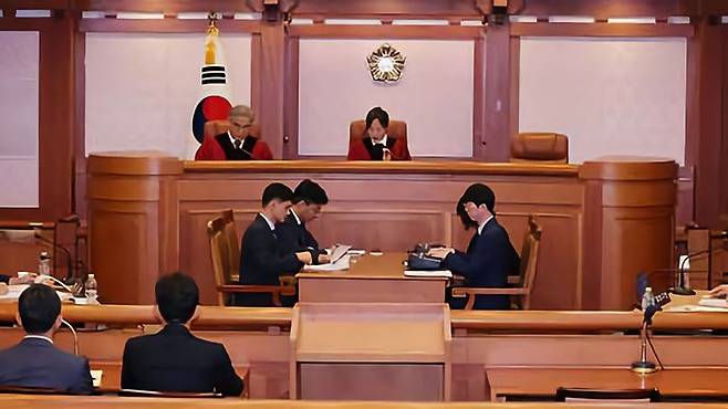 1일 서울 종로구 헌법재판소 소심판정에서 조지호 경찰청장 탄핵 심판 첫 변론준비기일이 열리고 있다.ⓒ연합뉴스