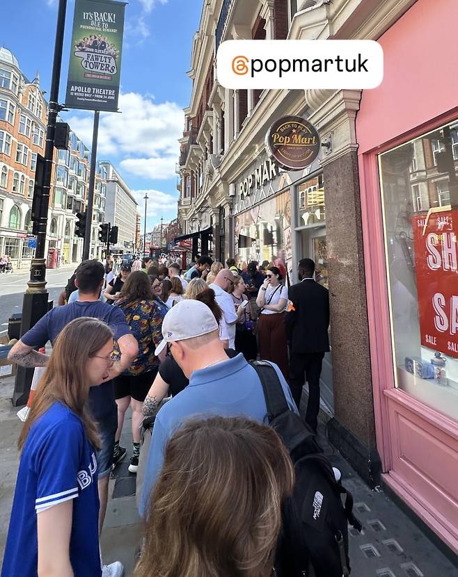 A video reposted by PopmartUK on Instagram on Sunday shows long queues forming outside British branches.[SCREEN CAPTURE]