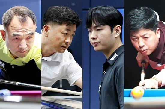 올시즌 PBA 개막전 ‘우리금융캐피탈챔피언십’에선 중고신인 9명이 16강에 진출, 막강한 세를 과시했다. 1일 개막하는 2차전 ‘하나카드배챔피언십’에서도 이들의 활약이 이어질지 주목된다. (왼쪽부터) 이승진 박흥식1 전인혁 황형범. (사진=PBA)