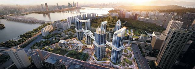 HDC현대산업개발이 공개한 용산 정비창 전면1구역 조감도. HDC현산 제공