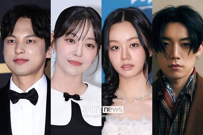 ▲ 윤선우, 김가은, 혜리, 우태(왼쪽부터). ⓒ곽혜미 기자, 우태 SNS