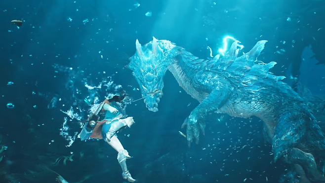 - 전투가 루즈해진다는 평가를 받는 해룡 라기아크루스의 수중전