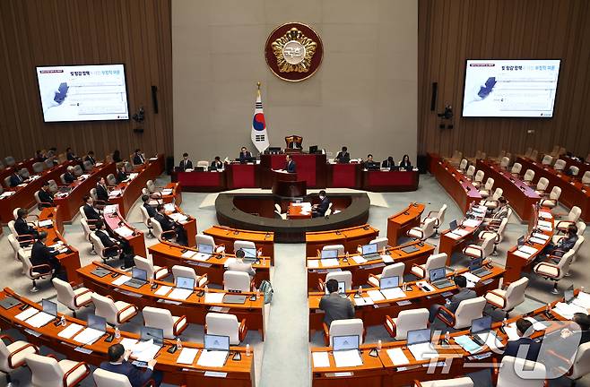 1일 오전 서울 여의도 국회에서 열린 제426회국회(임시회) 예산결산특별위원회 제2차 전체회의가 열리고 있다. 2025.7.1/뉴스1 ⓒ News1 김민지 기자
