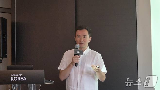 사이먼 토쿠미네(Simon Tokumine) 구글 랩스 디렉터구글 포 코리아 2025 간담회에서 발언하고 있다. 2025.7.2 뉴스1 ⓒ News1 김민석 기자
